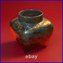 Gorgeous Mid Century Modern Studio Pottery Vase Drip Glaze 16 Mark Beautiful Art
