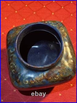 Gorgeous Mid Century Modern Studio Pottery Vase Drip Glaze 16 Mark Beautiful Art