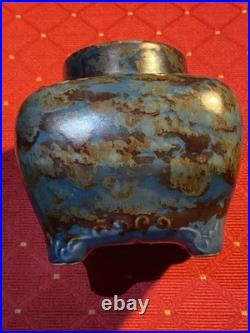 Gorgeous Mid Century Modern Studio Pottery Vase Drip Glaze 16 Mark Beautiful Art