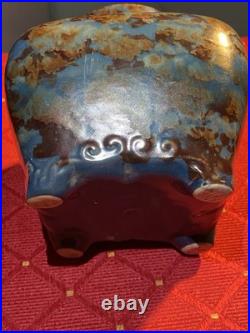 Gorgeous Mid Century Modern Studio Pottery Vase Drip Glaze 16 Mark Beautiful Art