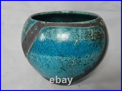 Gorgeous Usch Spettigue studio pottery raku vase bowl form