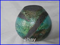 Gorgeous Usch Spettigue studio pottery raku vase bowl form