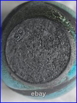Gorgeous Usch Spettigue studio pottery raku vase bowl form