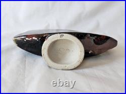 Gorgeous stoneware studio pottery tenmuko glazed funky footed vase