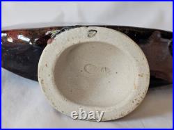 Gorgeous stoneware studio pottery tenmuko glazed funky footed vase