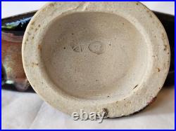 Gorgeous stoneware studio pottery tenmuko glazed funky footed vase