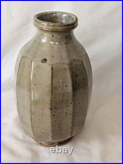 Gorgeous studio pottery Mike Dodd large cut sided vase