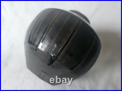 Gorgeous studio pottery vase by David Leach, Temmoku glaze