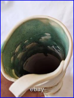 Gorgeous tall unusual studio pottery floral decorated porcelain vase