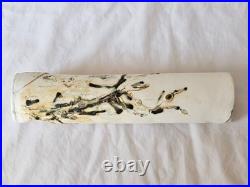 Gorgeous tall unusual studio pottery floral decorated porcelain vase