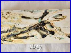 Gorgeous tall unusual studio pottery floral decorated porcelain vase Gorgeous tall unusual studio pottery floral decorated porcelain vase