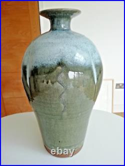 Graham Skinner 1966- Large Studio Pottery Stoneware Vase 14 1/2 Inch Tall Graham Skinner 1966- Large Studio Pottery Stoneware Vase 14 1/2 Inch Tall