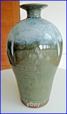 Graham Skinner 1966- Large Studio Pottery Stoneware Vase 14 1/2 Inch Tall Graham Skinner 1966- Large Studio Pottery Stoneware Vase 14 1/2 Inch Tall