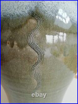 Graham Skinner 1966- Large Studio Pottery Stoneware Vase 14 1/2 Inch Tall Graham Skinner 1966- Large Studio Pottery Stoneware Vase 14 1/2 Inch Tall