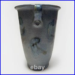 Grayshott Pottery Twin Handled Stoneware Vase Michael Dinsdale MD Blue Glaze