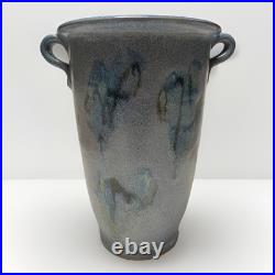 Grayshott Pottery Twin Handled Stoneware Vase Michael Dinsdale MD Blue Glaze