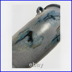 Grayshott Pottery Twin Handled Stoneware Vase Michael Dinsdale MD Blue Glaze