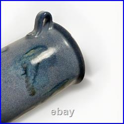 Grayshott Pottery Twin Handled Stoneware Vase Michael Dinsdale MD Blue Glaze