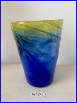 Graystan Blue And Yellow Swirl Studio Glass C1930 Battersea