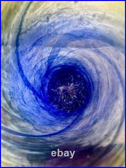 Graystan Blue And Yellow Swirl Studio Glass C1930 Battersea