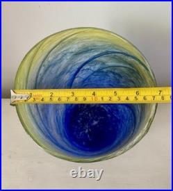 Graystan Blue And Yellow Swirl Studio Glass C1930 Battersea