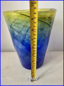 Graystan Blue And Yellow Swirl Studio Glass C1930 Battersea