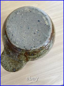 Guy Baudat Studio Pottery Stoneware Vase Signed Mid Century Modern