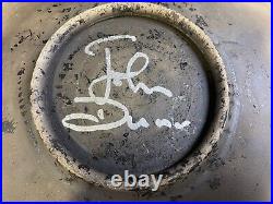 HUGE John Dunn Iridescent Raku Ceramic Bowl British Studio Art Pottery SIGNED