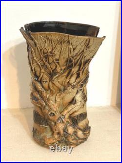Handmade Studio Pottery Woodland Stonware Tree Vase Handmade Studio Pottery Woodland Stonware Tree Vase