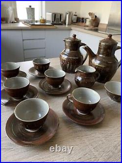 Harry & May Davis Crowan studio pottery coffee set Rare To Find A Complete Set