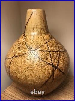 Heavy 4.3kg Glazed Stoneware Studio Pottery Baluster Vase Signed A R Hutchinson