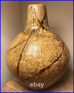 Heavy 4.3kg Glazed Stoneware Studio Pottery Baluster Vase Signed A R Hutchinson