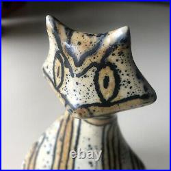Howard Kottler (1935-1989) Studio Pottery Striped Yellow Cat Ohio 1955 As Is