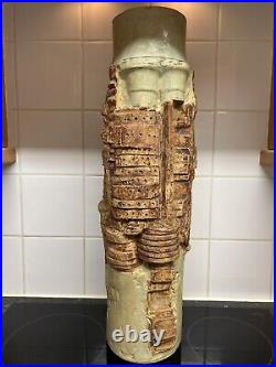 Huge Bernard Rooke British studio pottery vase, brutalist style, 57cms in height