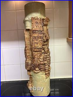 Huge Bernard Rooke British studio pottery vase, brutalist style, 57cms in height