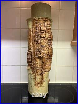 Huge Bernard Rooke British studio pottery vase, brutalist style, 57cms in height