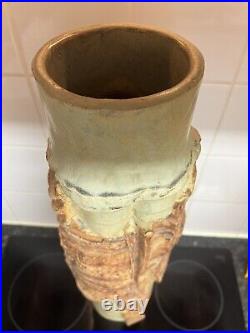 Huge Bernard Rooke British studio pottery vase, brutalist style, 57cms in height