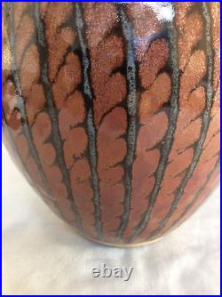 Huge David Lloyd Jones Impressive Tenmoku Glazed Studio Pottery Bulbous Vase