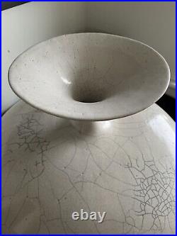 Huge David Roberts Globular Raku Studio Pottery Vase