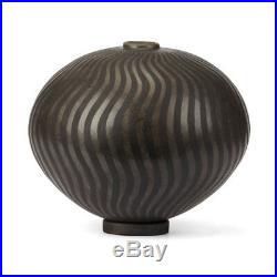 Ilona Sulikova Raku Fired Black Studio Pottery Vase 20th C