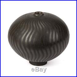 Ilona Sulikova Raku Fired Black Studio Pottery Vase 20th C