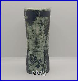 JACQUES BLIN French Studio Pottery Flowers Vase Signed Mid-Century