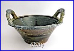 JANE HAMLYN twin handle studio Pottery bowl 20 cm dia