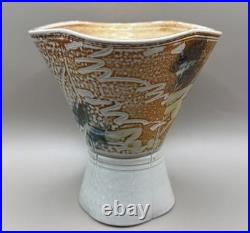Jane Hamlyn MBE Studio Pottery Salt Glazed Stoneware Quatrefoil Vase