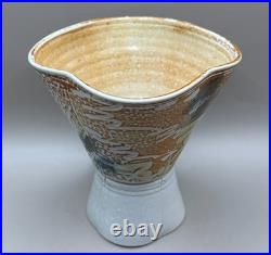 Jane Hamlyn MBE Studio Pottery Salt Glazed Stoneware Quatrefoil Vase