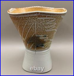 Jane Hamlyn MBE Studio Pottery Salt Glazed Stoneware Quatrefoil Vase