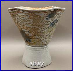 Jane Hamlyn MBE Studio Pottery Salt Glazed Stoneware Quatrefoil Vase