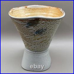 Jane Hamlyn MBE Studio Pottery Salt Glazed Stoneware Quatrefoil Vase