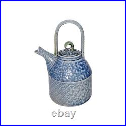 Jane Hamlyn Studio Pottery Teapot Salt Glazed Incised Signed Stoneware 18cmH