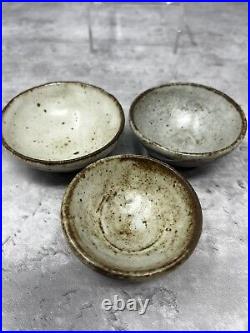 Janet Leach for Leach pottery Sake bottle and 3 sake cups